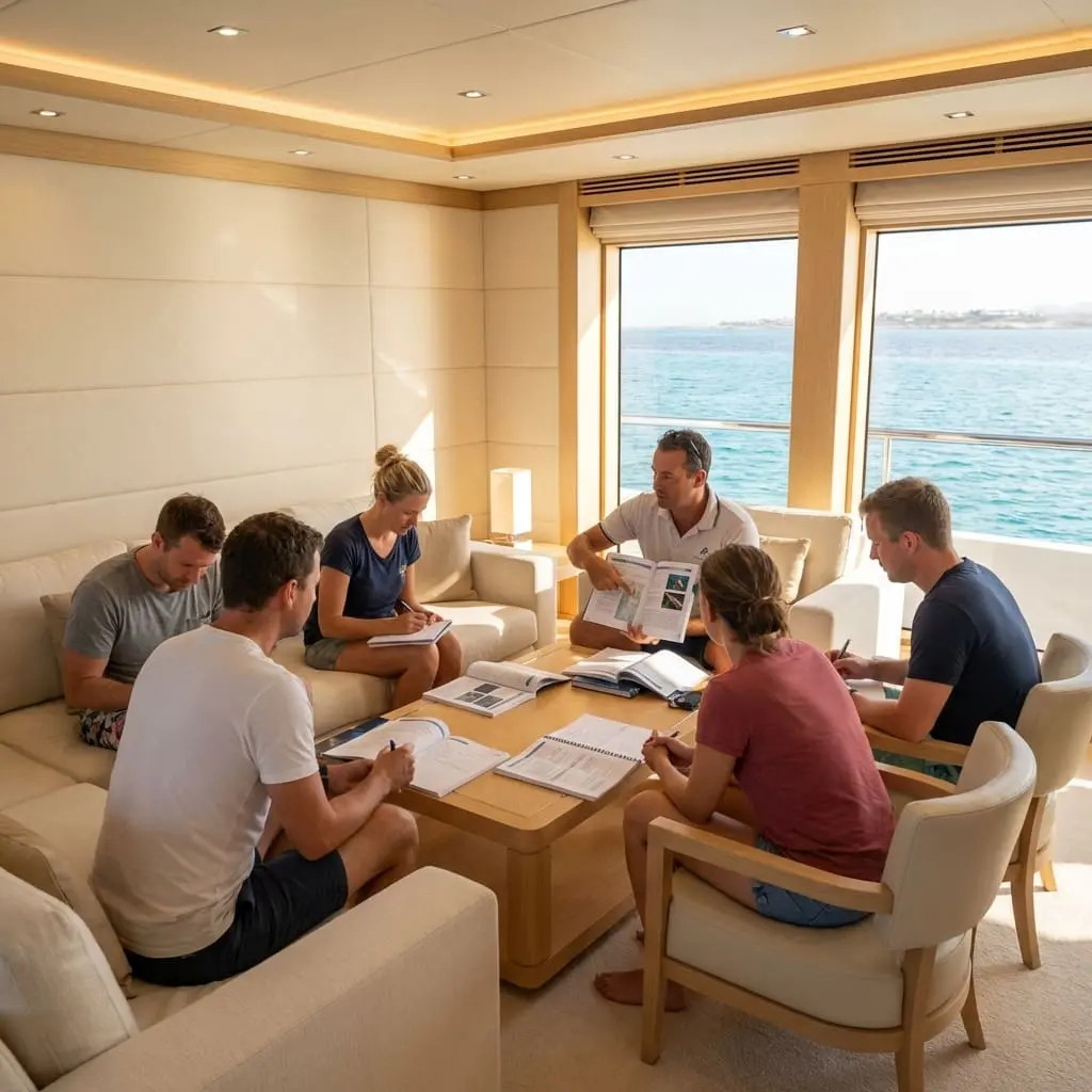 Theory session in the salon