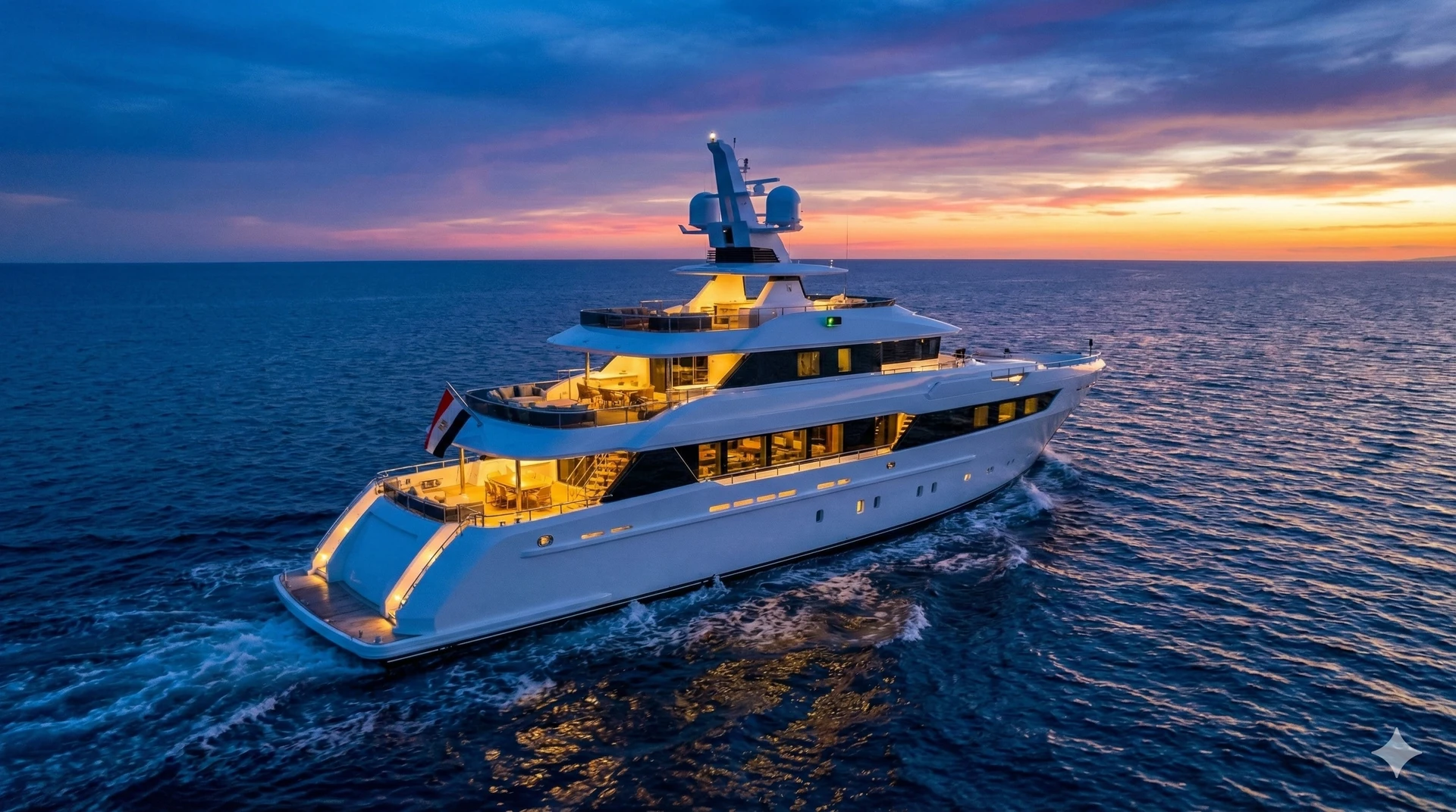 Aerial view of M/Y Celesta