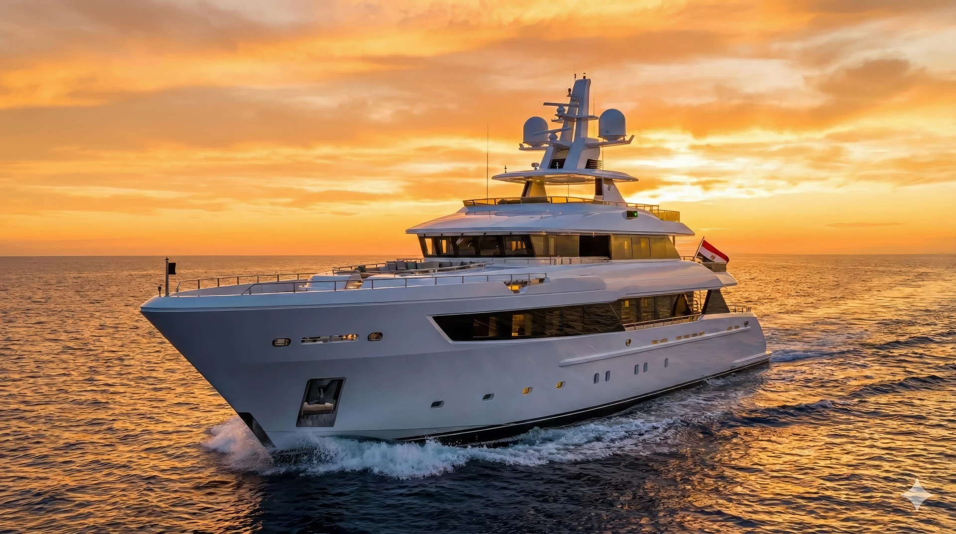 M/Y Celesta at golden hour